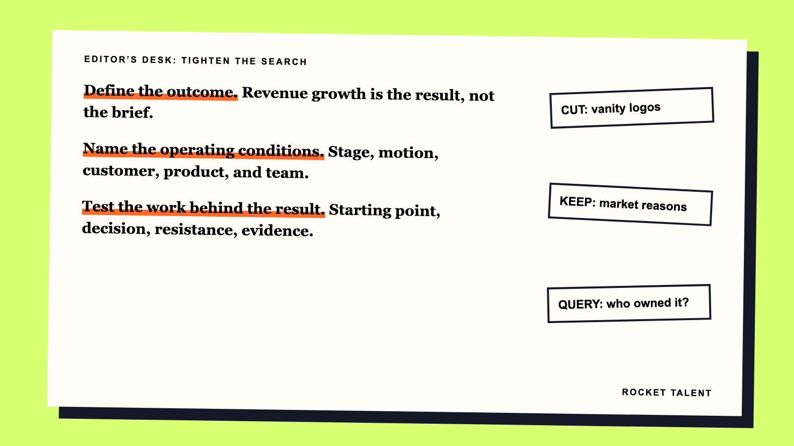 Decision framework for GTM Recruiters: A Guide for High-Growth SaaS Companies | Rocket Talent