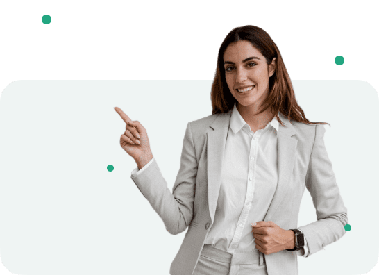 Illustration of a consultant presenting the average 20-30% pay and responsibility increase Rocket Talent candidates see within two years